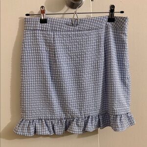 Superdown Light Blue Checkered Mini Skirt WORN ONCE